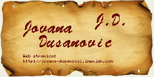 Jovana Dušanović vizit kartica